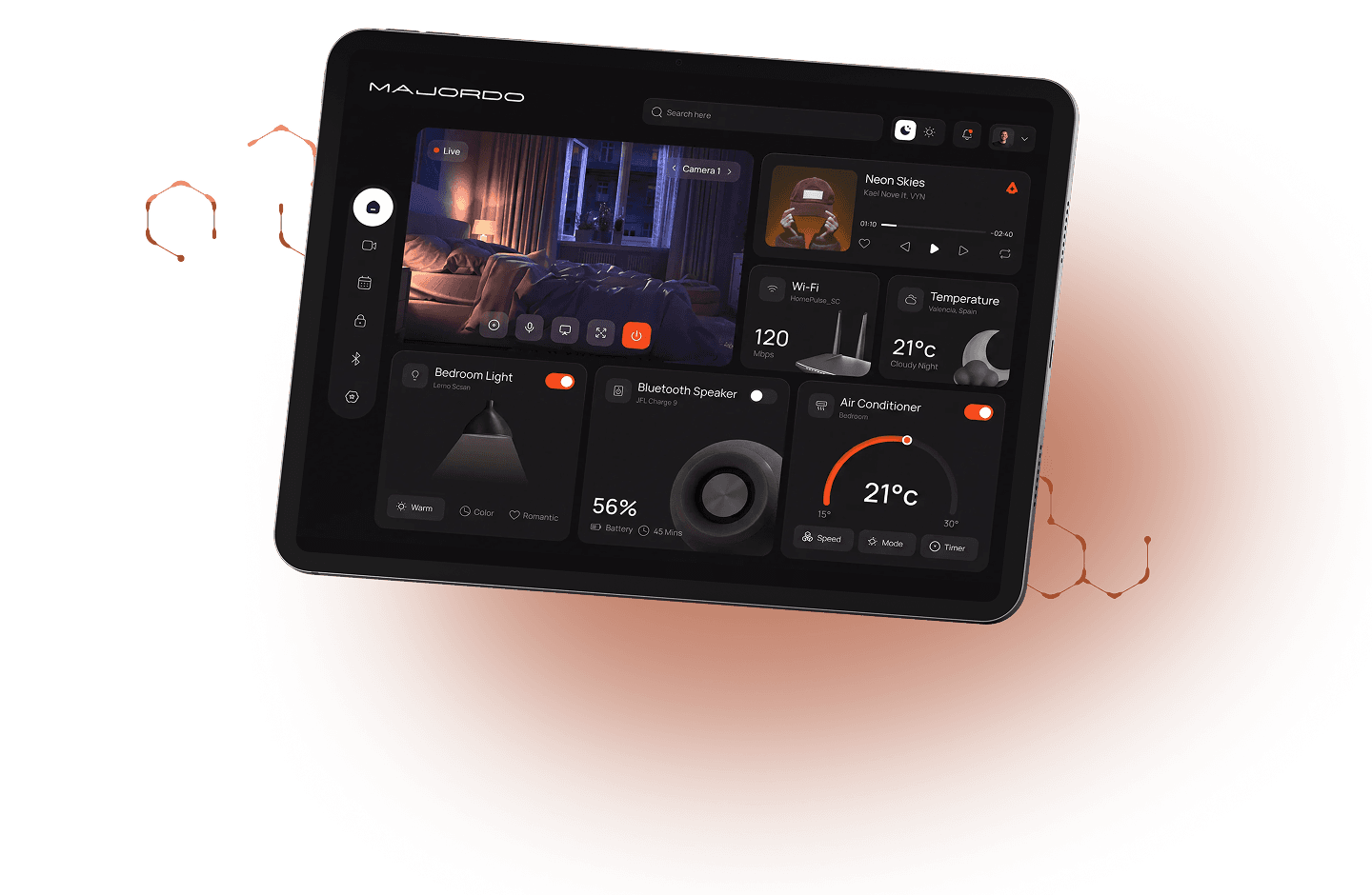 Smart home tablet interface
